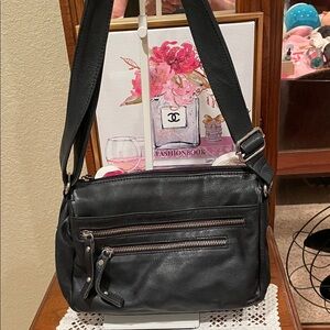 Black Leather Crossbody Bag